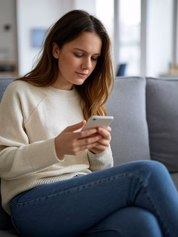 Sugar baby prohlížející sugar dating aplikaci na telefonu