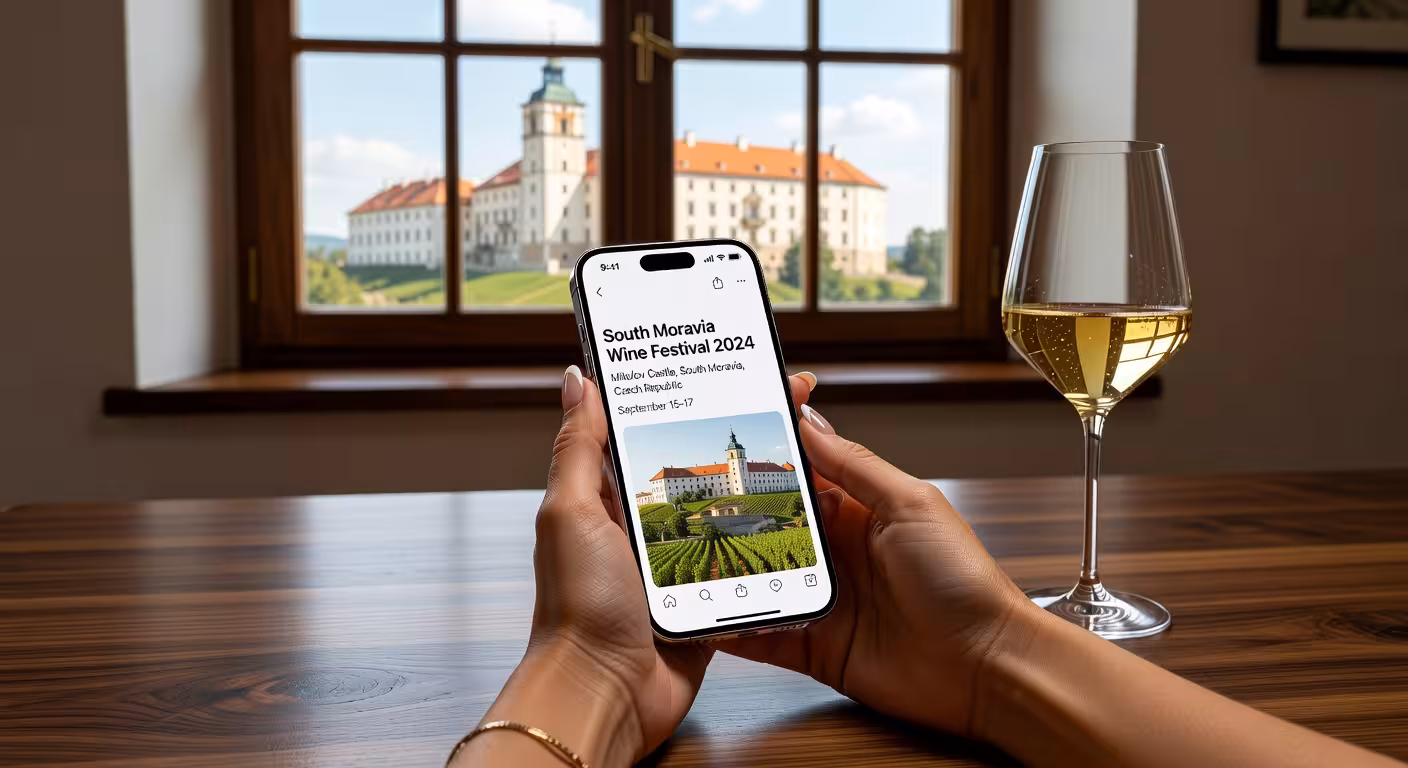 Plánování návštěvy vinobraní na jižní Moravě přes mobilní aplikaci