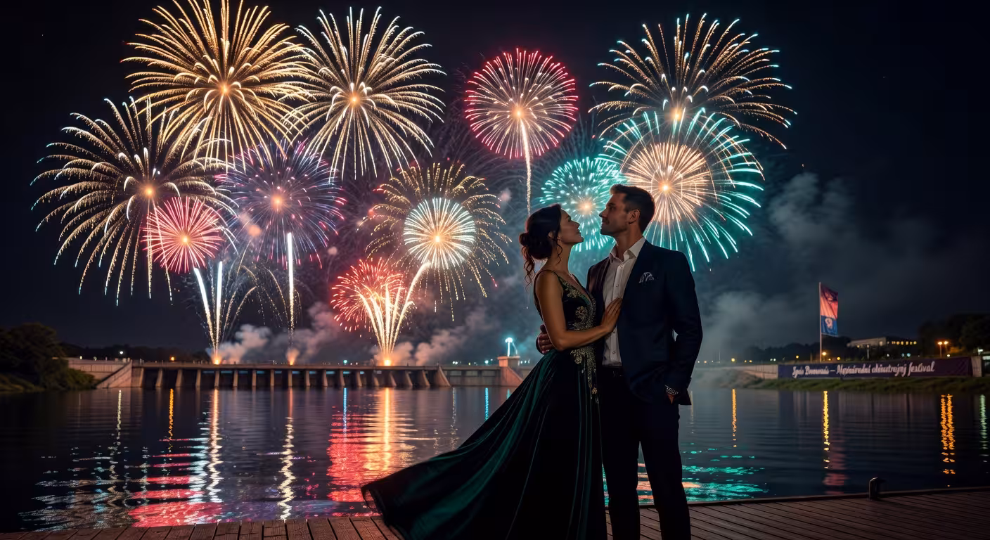 Sledování ohňostrojové show Ignis Brunensis v Brně